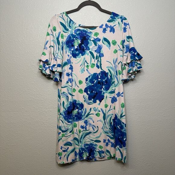 Lilly Pulitzer Lula Dress Pink Tropics Sweet Pea Floral Print Size Small - Picture 2 of 4